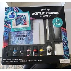 Brea Reese Acrylic Pouring Project Kit 34 Pieces Complete NEW